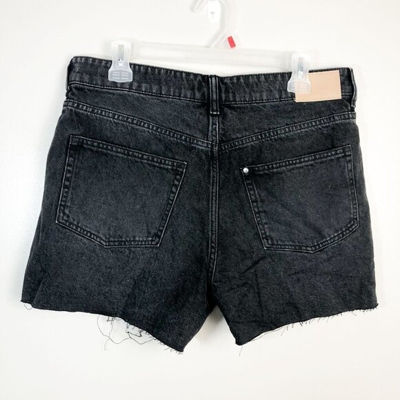 NWT H&M Black High Rise Denim Shorts 10 - Picture 7 of 11